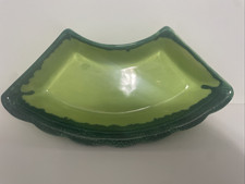 Tomeoni Bros. Lazy Susan Replacement Dish Green Drip Glaze California Vintage picture