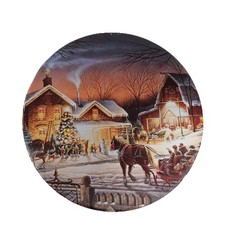 Vintage Schwan's Trimming the Tree by Terry Redlin Cookie Tin Container Empty picture