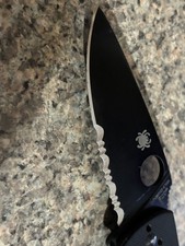 Spyderco Tenacious Black Combo Edge Drop Point Liner Lock Pocket Knife Clip picture