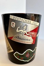 Vintage West German Papier Mache Ice Bucket 1950s “Sekt” Label Decoupage Barware picture