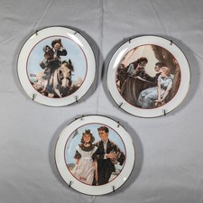 Vintage 1982 Norman Rockwell Young Love Series Plates Set of 3 picture