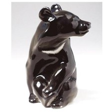 Lomonosov Porcelain Figurine Himalayan Black Bear Collectible Decor 5 1/8 In picture