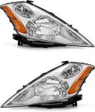 WEELMOTO Pair Headlights For 2003-2007 Nissan Murano Halogen Chrome Headlamps picture