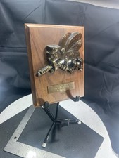 Vintage 1979 US Navy Seabees Fighting Bee Metal Wall Plaque Recruiter Award picture