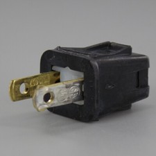 LEVITON BLACK 1-2-3 SNAP ON PLUG POLARIZED 18/2 SPT 1 LAMP CORD PLUG picture