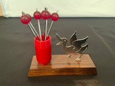 Vintage French Art Deco Goose Cocktail Picks Set H.P. Déposé picture