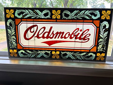 Oldsmobile Stained Glass Style Automobile Sign 1976 Multicolor picture