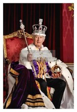 KING CHARLES III CORONATION ROYAL CROWN AND SCEPTER 4X6 PHOTO picture