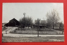 Vintage Real Photo Postcard RPP Farm Granary Windmill House Picket Fence Early picture
