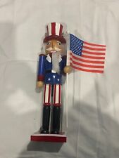 Nutcracker Holiday Patriotic holding USA Flag 14