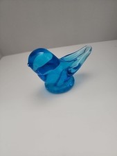 Vintage Signed RON RAY 1997 Glass Blue Bird of Happiness Sunny Day BLUEBIRD picture