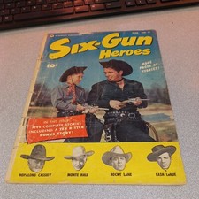 SIX-GUN HEROES #19 Fawcett 1953 western kids golden age hopalong cassidy comics picture