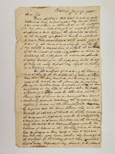 1833 antique STEVENSON HART chatham ny LAND CONTRACT LETTER CROP terms picture