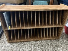 vintage faux wood grain 32 slot cd compact disc storage holder picture