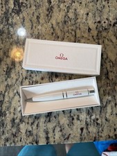 Omega Ballpoint Pen Black Box Novelty For Watch Rare Original White picture