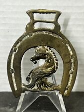 (1230) Horse Brass Horse w/ Flowing Mane Parade Medallion Bridle Harness Decor picture