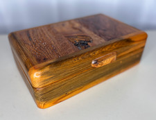 VTG 1993 Burl Craft Hand Crafted Burl Wood Jewelry Stash  Box Oregon Signed Art picture