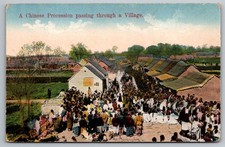Vintage China Village Procession Postcard Kingshill Shanghai Antique picture