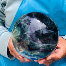 6.82LB Large Natural Fluorite Sphere Quartz Crystal Ball Energy Healing Stone picture