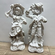 Antique Late 1800s Carl Schneider DEP 8357 Bisque Porcelain Figurines Pair 11