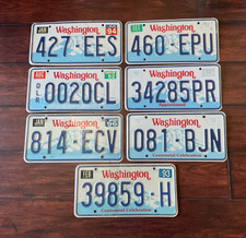 RARE OLDER LOT OF 7 WASHINGTON LICENSE PLATE PLATES DEALER 1992 1996 1993 1996 picture