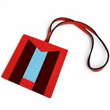 Excellent condition Hermes R ve de Carr Initial M Veau Epsom Sheepskin Bag Charm picture