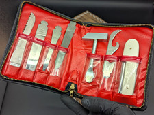 NOS 8pc Vintage MADE IN JAPAN Manual Folding Pocketknife Tool Set w/ Case picture