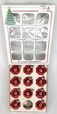 VTG 1970s Essex Franke Red Glass Christmas Ornament Set Of 11 With Original Box picture
