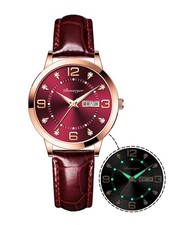BESTKANG Leather Women Watches Ladies Dress Analog Quartz Date Classic Lumino... picture