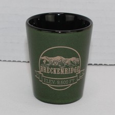 Breckenridge Green Shot Glass 2.625 Inches Tall Elev 9600 Feet picture