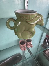 Frankoma Donkey Mug 1981 Vintage Green Prairie Dem Mug picture