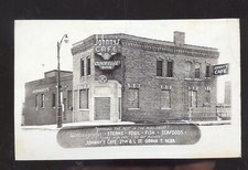REAL PHOTO OMAHA NEBRASKA JOHNNY'S CAFÉ RESTAURANT ADVERTISING POSTCARD COPY picture