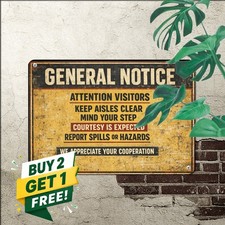 Rustic Public Notice Tin Sign Weatherproof Community Board Metal Wall Decor picture