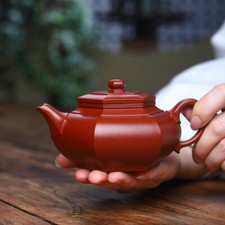 Handcrafted Purple Clay Six-sided Teapot Premium Quality Artisan Pottery picture