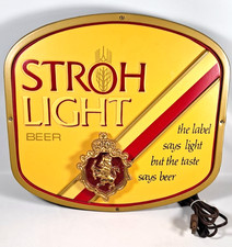 Vintage Stroh Light Lighted Sign. picture