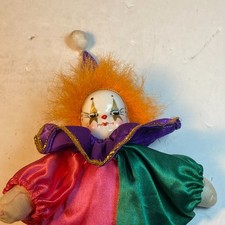 Vintage Collectible Circus Clown Doll Porcelain Head Artmark Chicago Décor 9