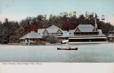Boat House, Norumbega Park, Massachusetts, Early Postcard, Unused picture
