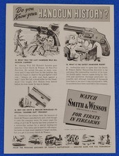 1944 Antique Smith Wesson Handgun Wild Bill Hickok Safety Hammerless Revolver Ad picture