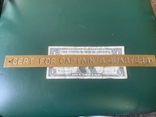 Vintage Original Naval Brass Plaque picture