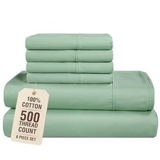 Casa Platino 100% Cotton Sheets King, 6 Piece Bed Set with 500 Thread Count S... picture