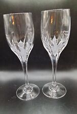 Two Mikasa Swirl Flame D'amore Wine Glasses Frosted Flame Accents 8.25