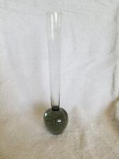 Mid Century Clear Art Glass Bud Vase Controlled Bubble Ball 8” picture