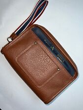 Shinola Detroit American Airlines Flagship Vegan Leather Wristlet Brown Bag picture