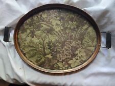 glass and metal serving tray vintage picture