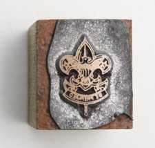 Vintage BSA Boy Scouts of America Printers Block Stamp Manual Ink Hand Stamp picture