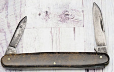 Antique AC PENN NEW YORK - Senator Penknife - Dark Brown Handles picture