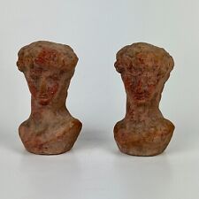 Miniature Vintage Pair Of Terra Cotta Head Busts Of David picture