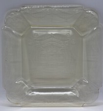 Indiana Lorain Yellow Flower Basket Glass Dinner Plate 10 3/8” Square picture