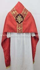 Red Humeral Veil with IHS embroidery voile huméral velo omerale picture
