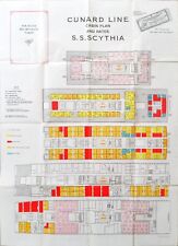 RMS SCYTHIA Cunard Line Cruise BrochureCabin Plan Rates Deck Plan November, 1928 picture